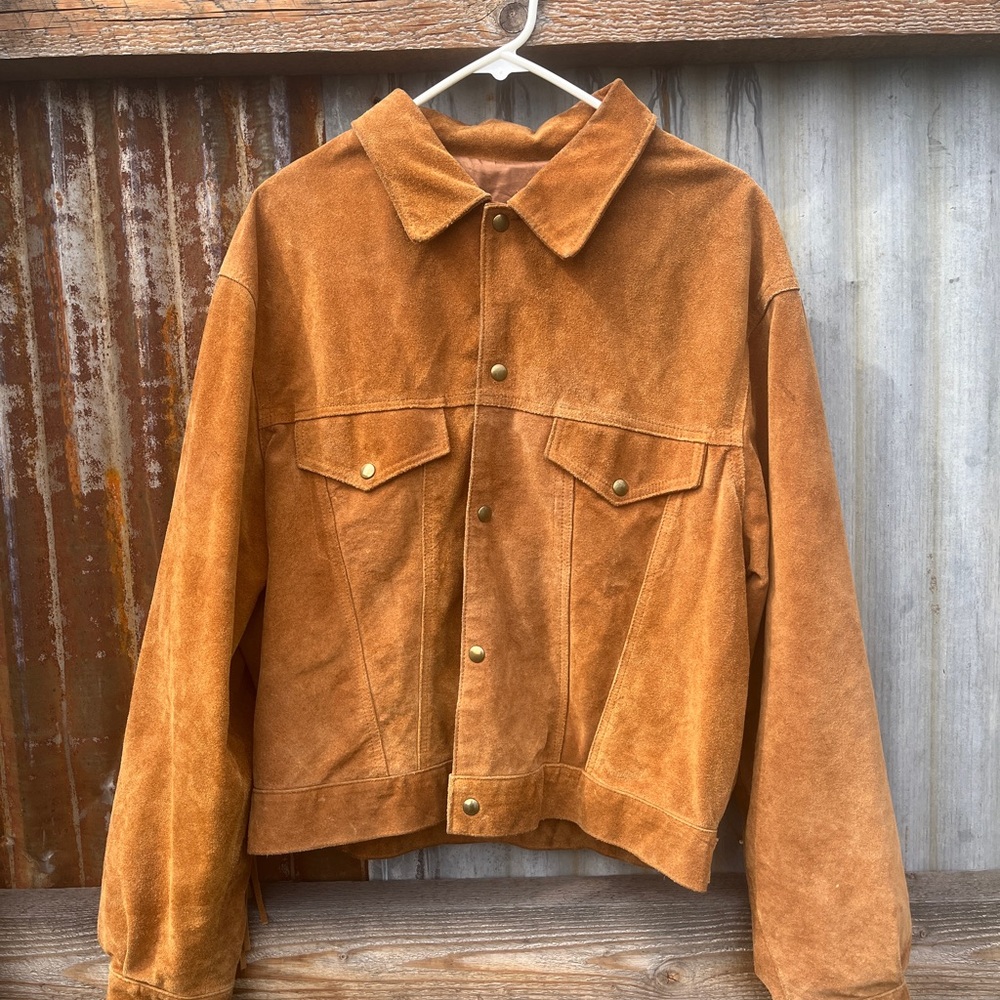 Men's Brown Suede Jacket with Fringe